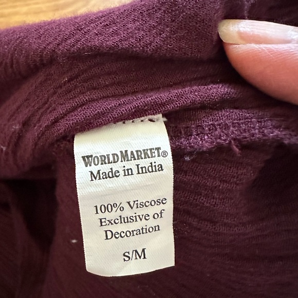 World Market Eggplant Purple Embroidered Dress S/M - Picture 8 of 9